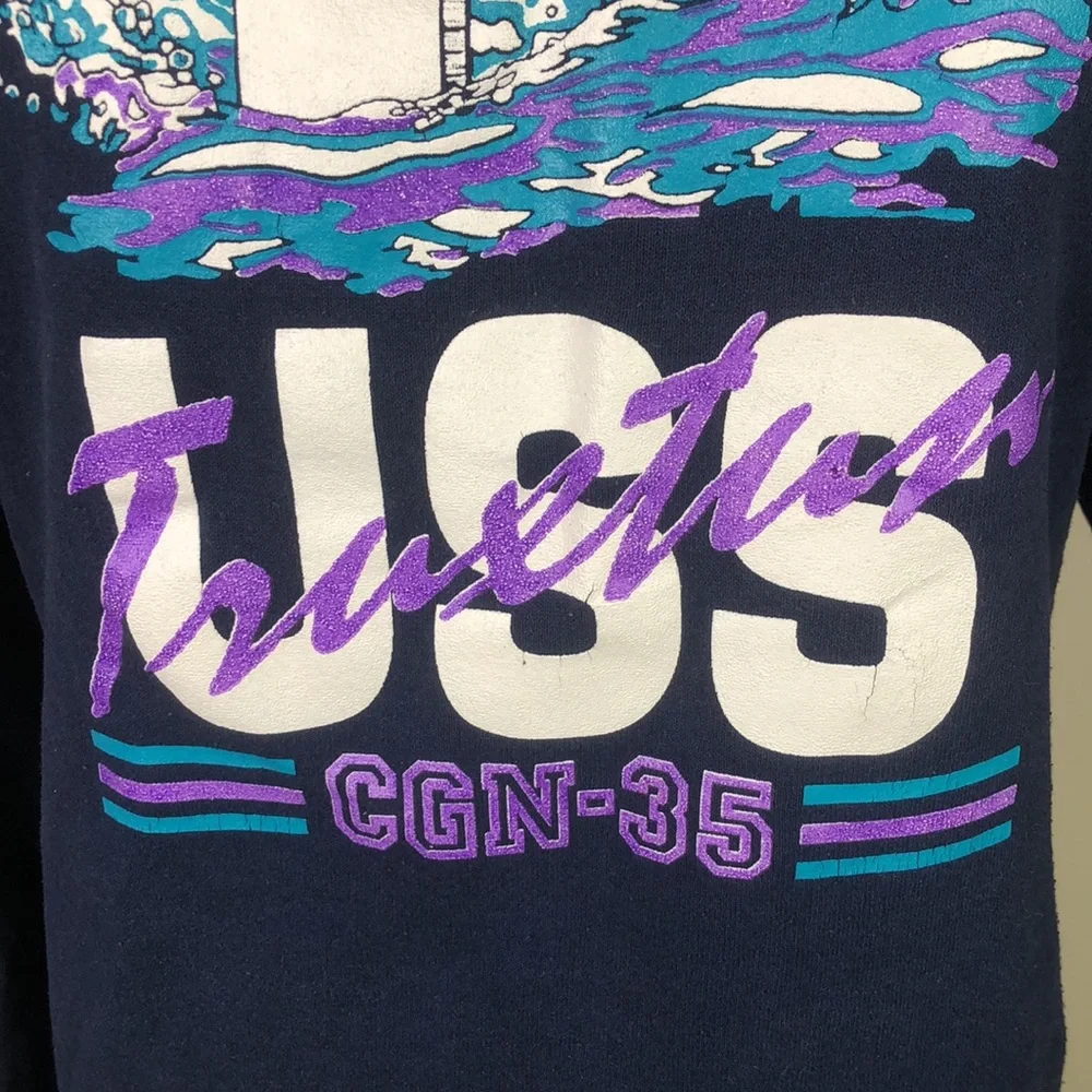 Vintage Navy Sweatshirt USS Truxtun CGN-35